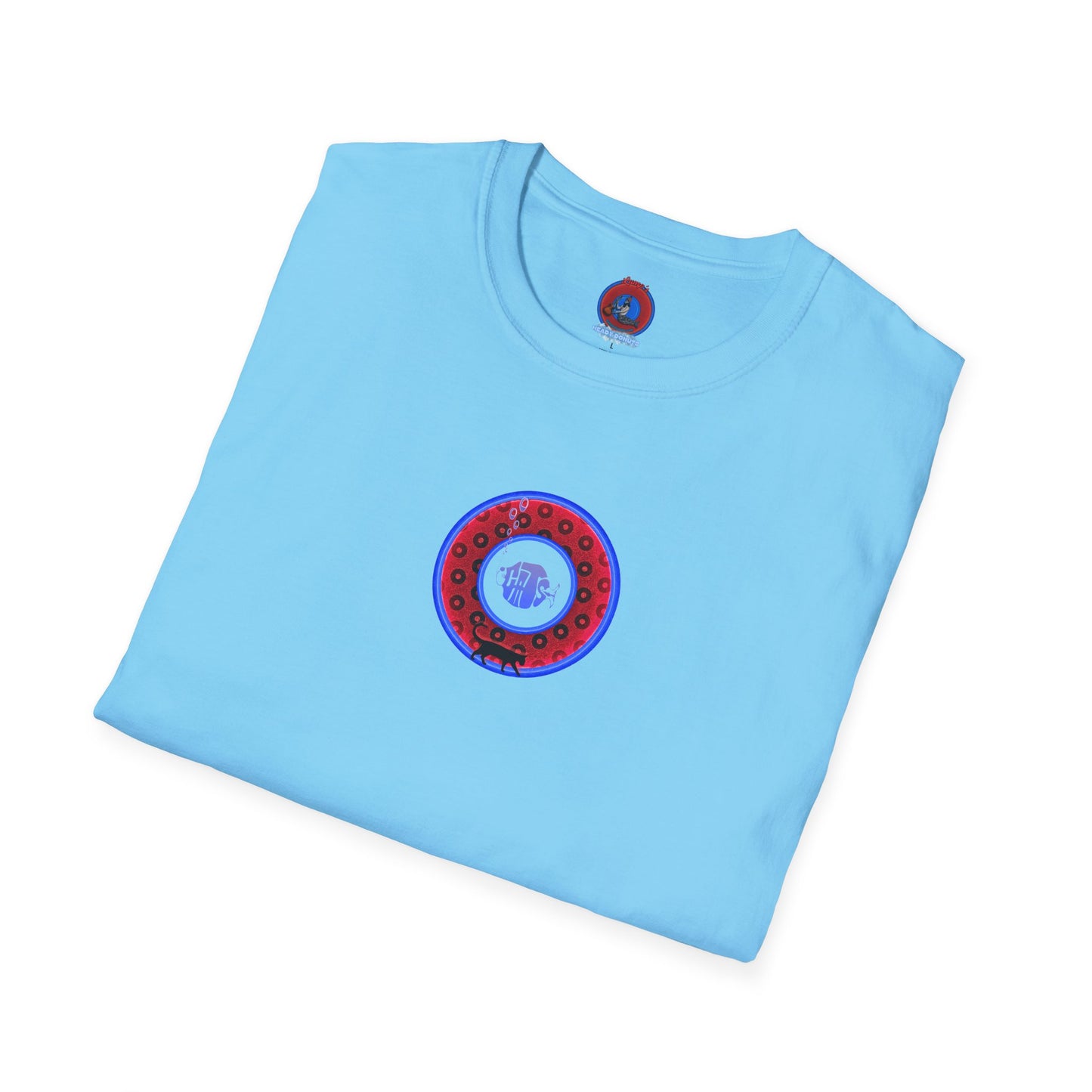 Coffee Traders Tee - Unisex Soft-Style - "Cat's Meow " - paradoxical donuts - variant 1 - cats front/logo back