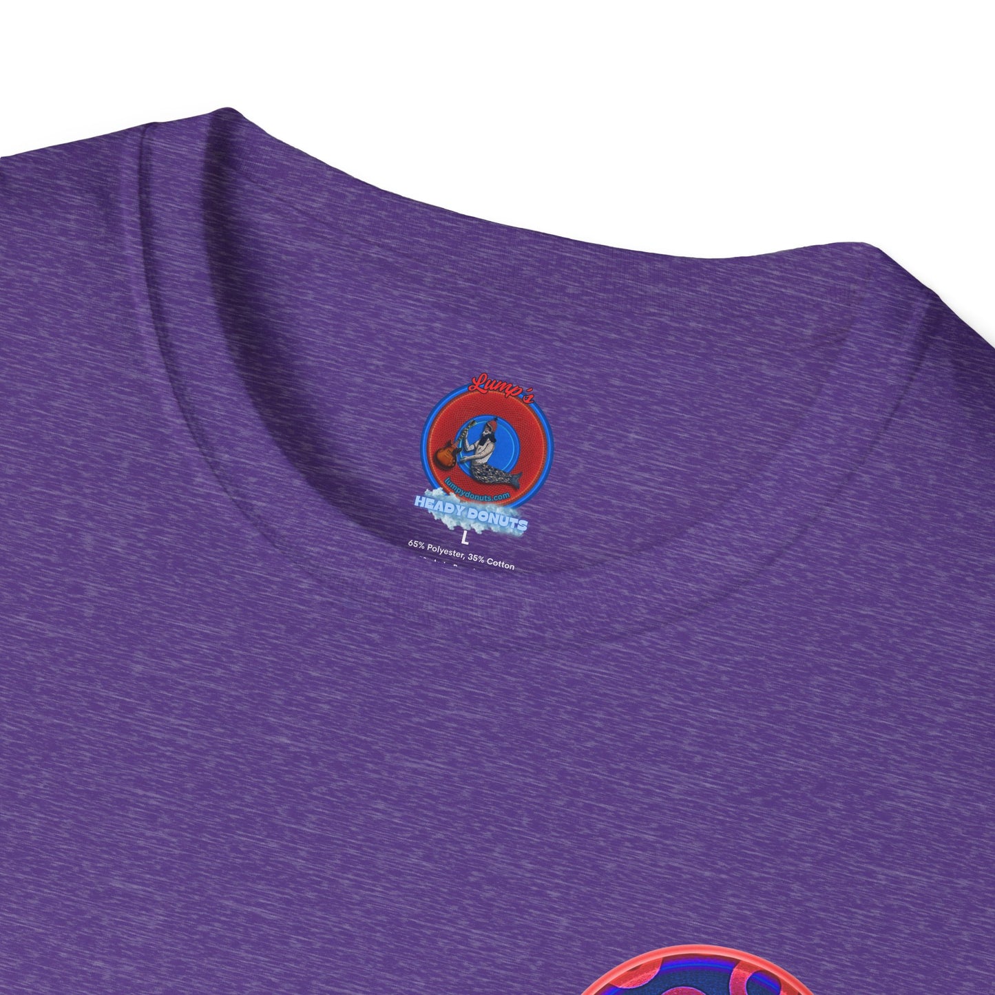 Classic Donut Tee - Unisex Soft-Style - "Wooked Cream - YEMSG Donut " - dark electric blue/red rustic paradox donut - variant 2