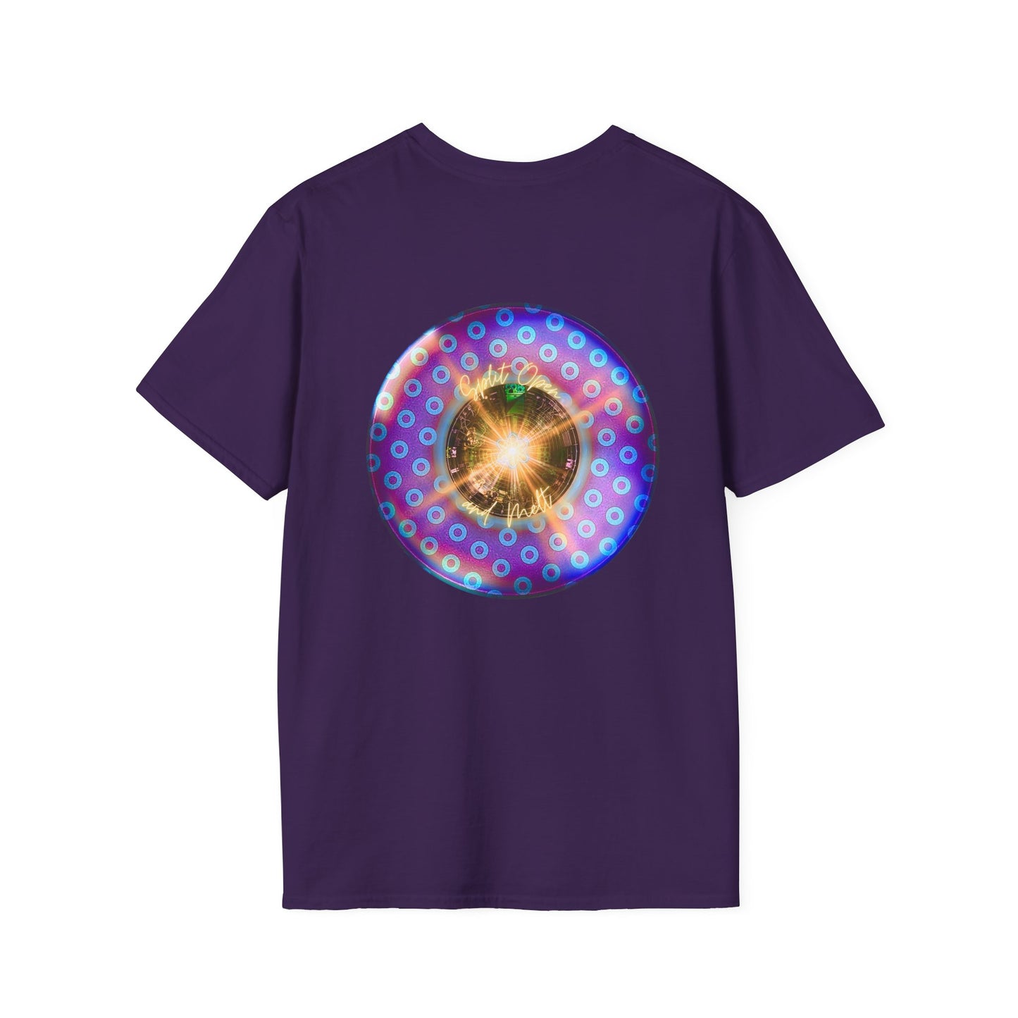 Classic Donut Tee - Unisex Soft-Style - "Donut Melts" - purple/blue paradoxical donut