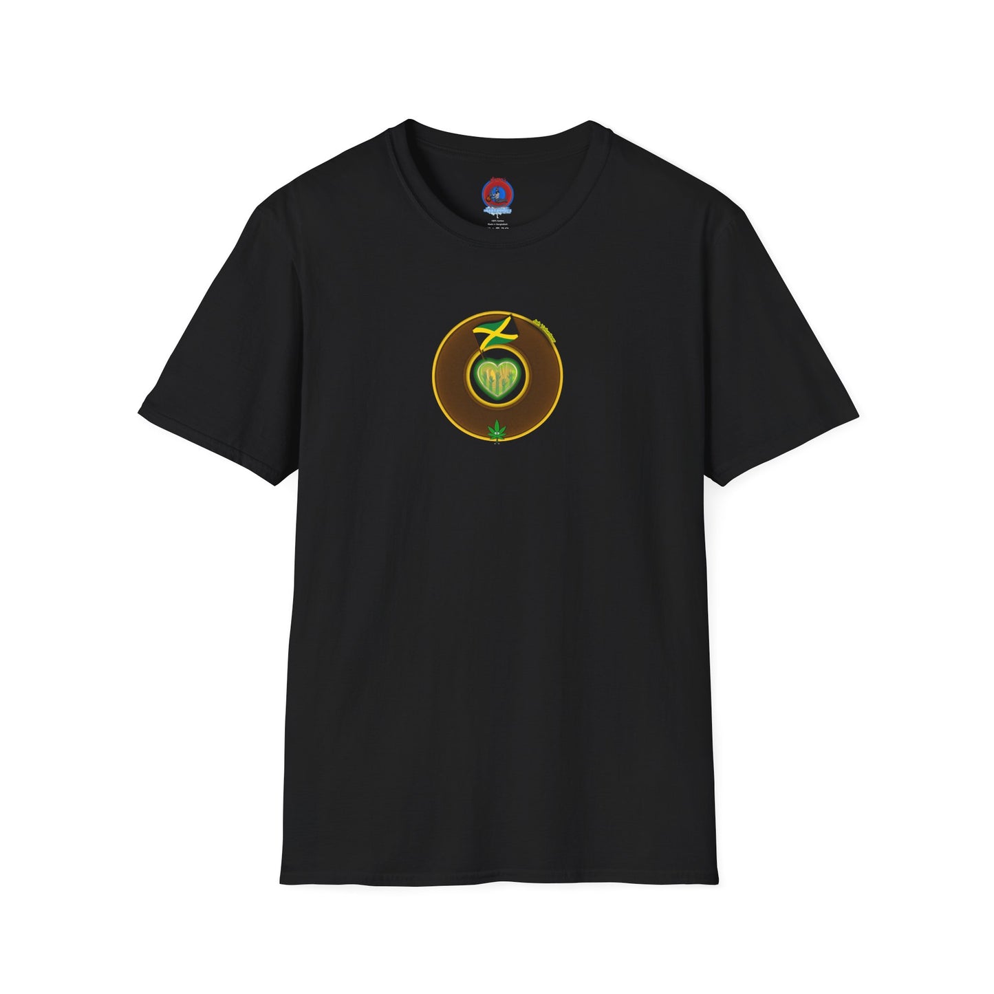 Classic Donut Tee - Unisex Soft-Style - "Jah Volunteers Protect Jah Love... and donuts!" - vivid brown/gold donut