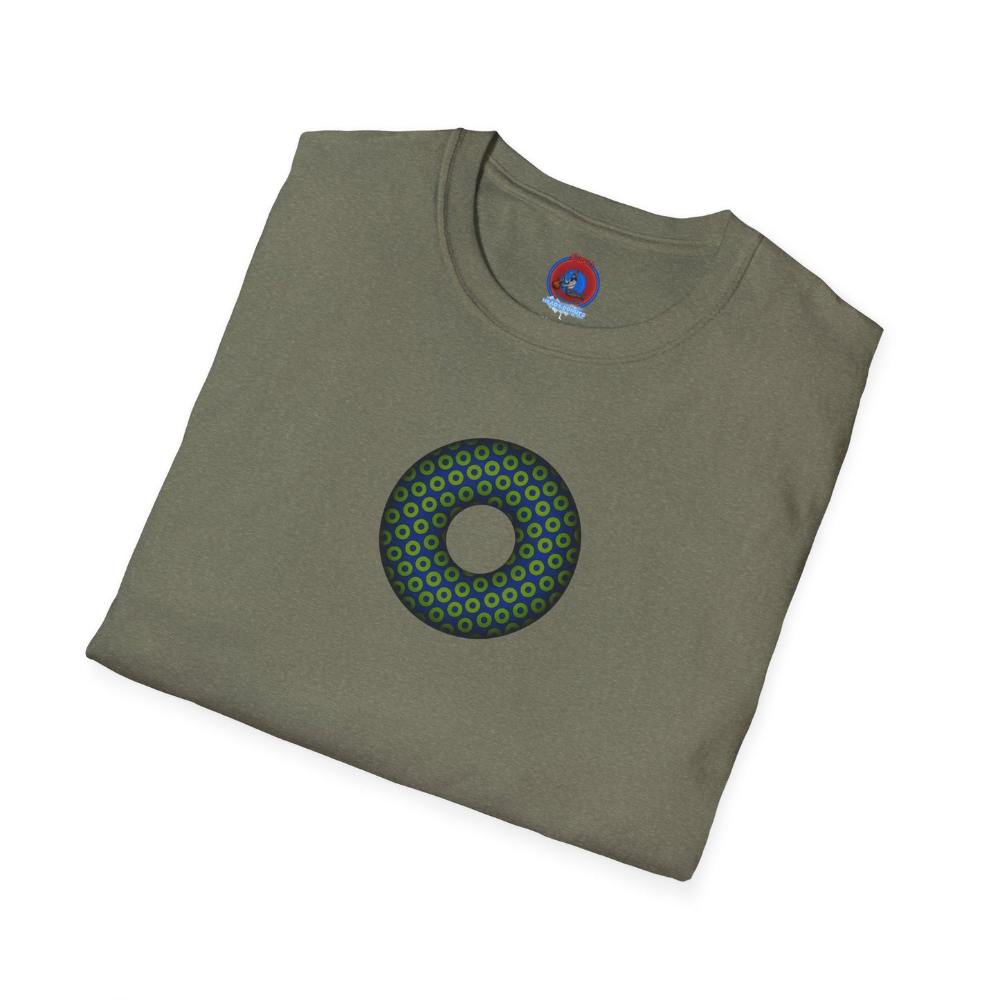 Plain Donuts/Unisex Soft-Style - "Plain Paradoxical Grided Donuts" - lime/dark blue donuts