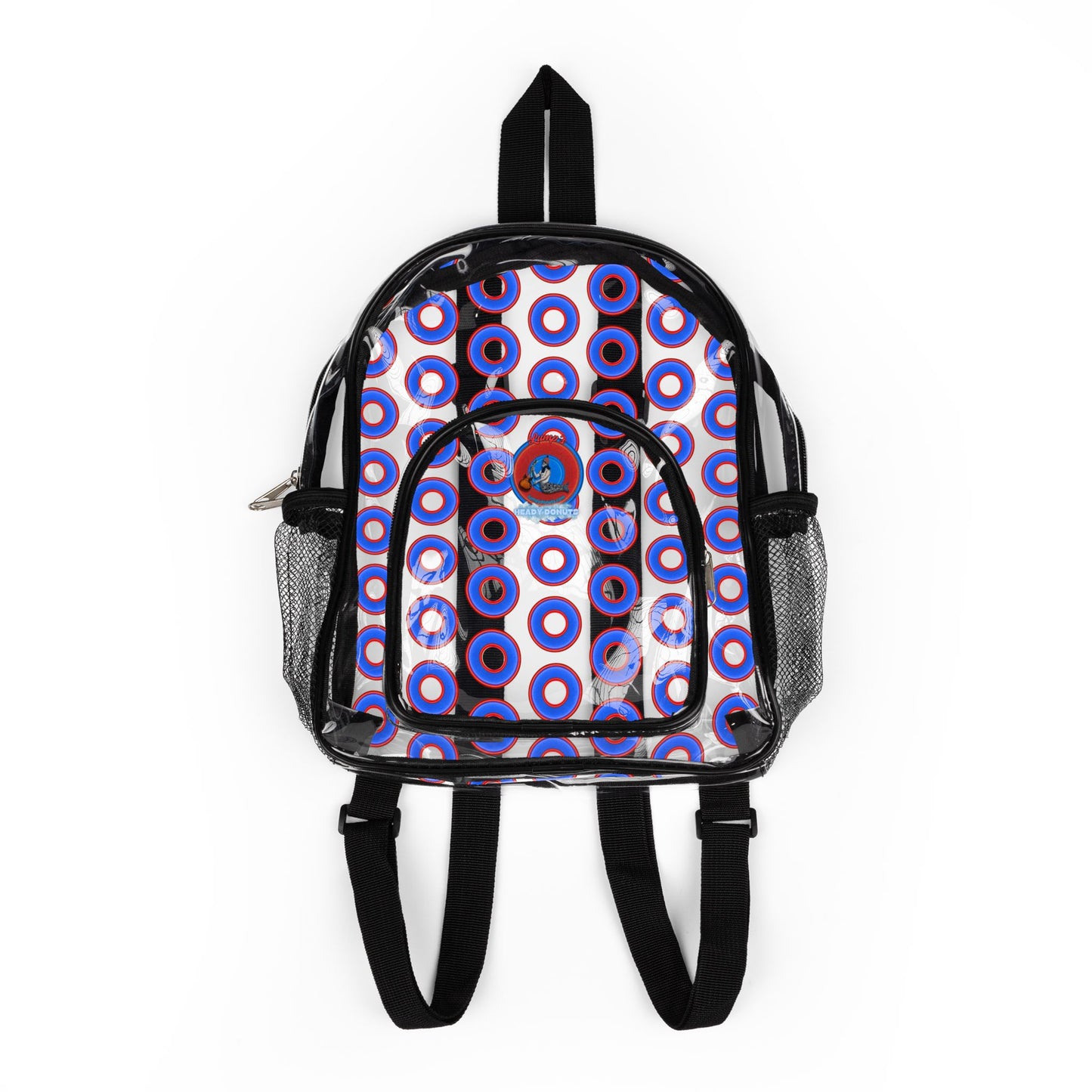 Lumpy Clear Pack/Concert Buddy - Plain Rustic Donut Print - blue/red