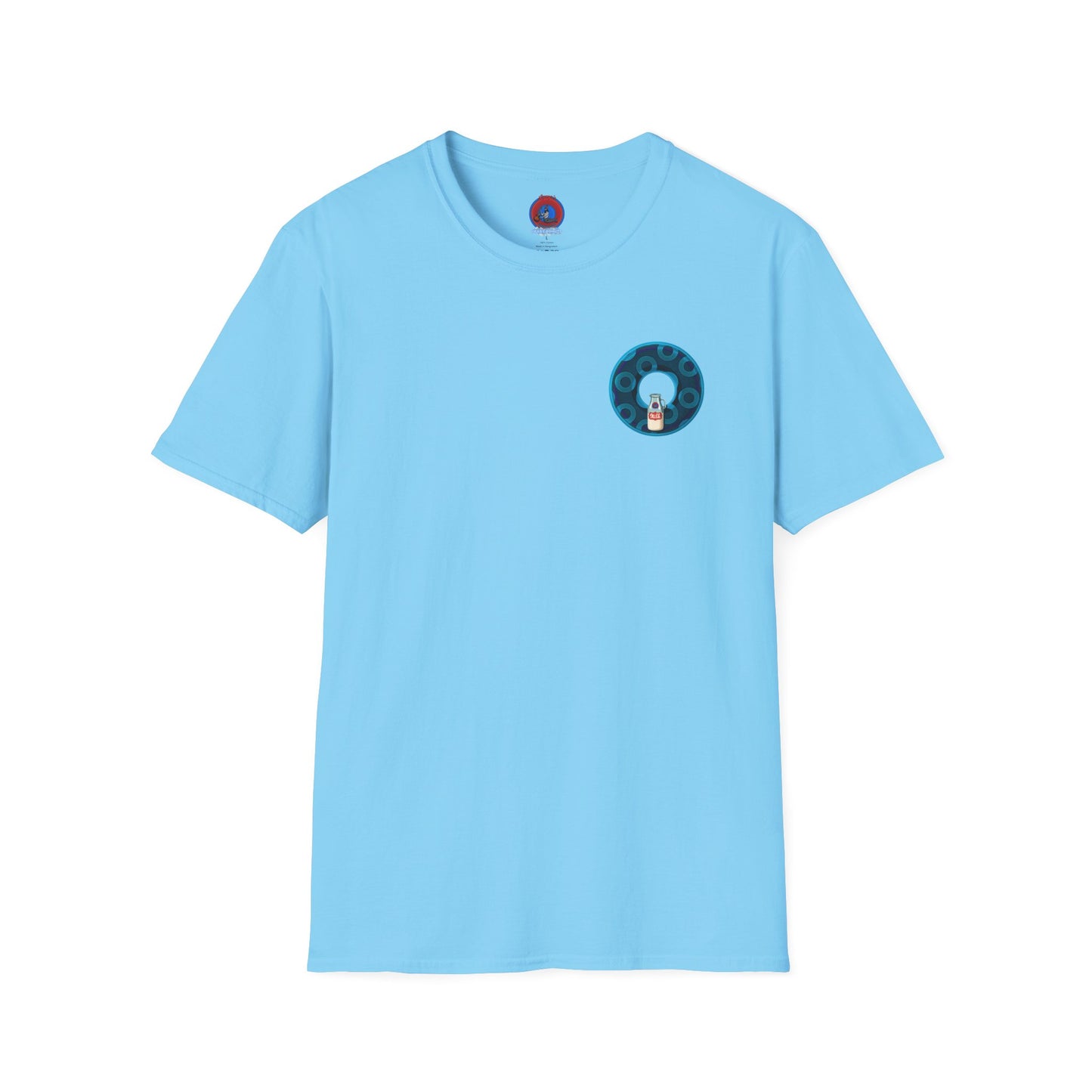 Classic Donut Tee - Unisex Soft-Style - "Wooked Cream - YEMSG Donut " - blue/teal rustic paradox donut - variant 7