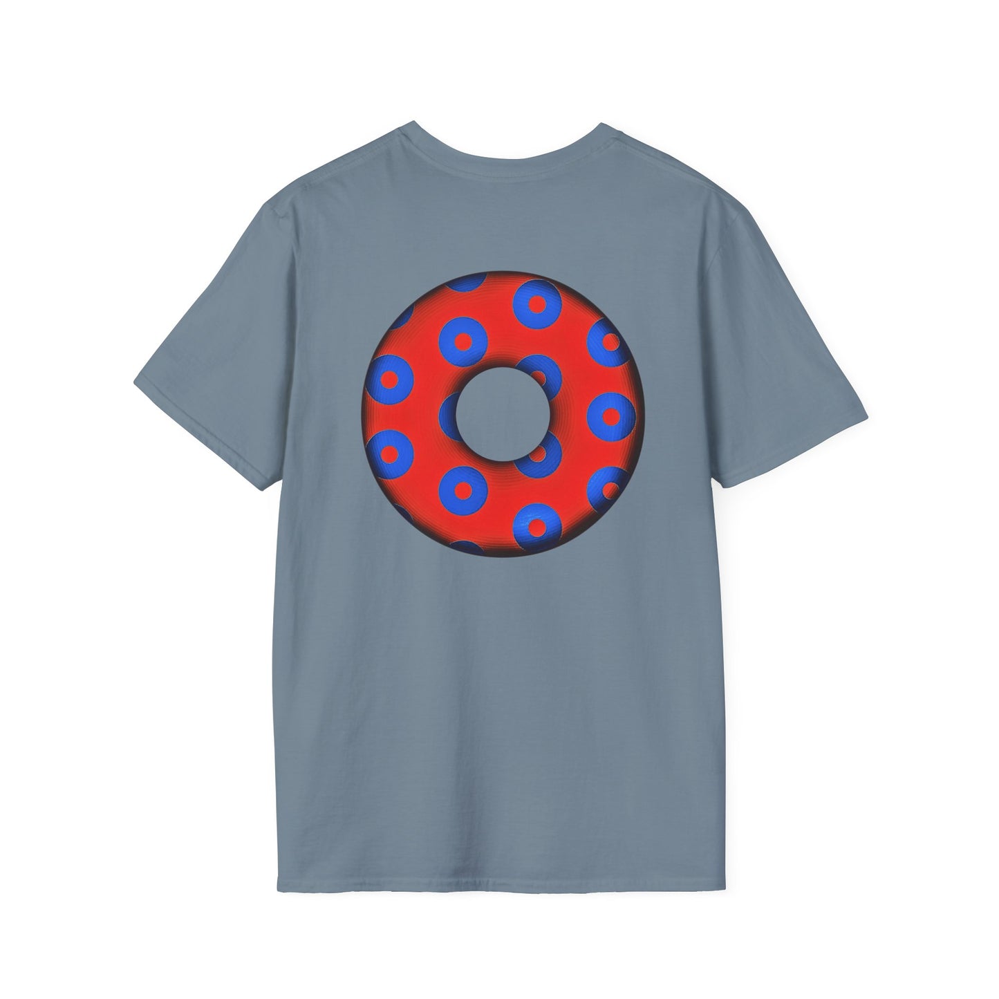 Plain Donuts/Unisex Soft-Style - "Plain Blimpy Paradoxical Donuts" - red/blue donuts