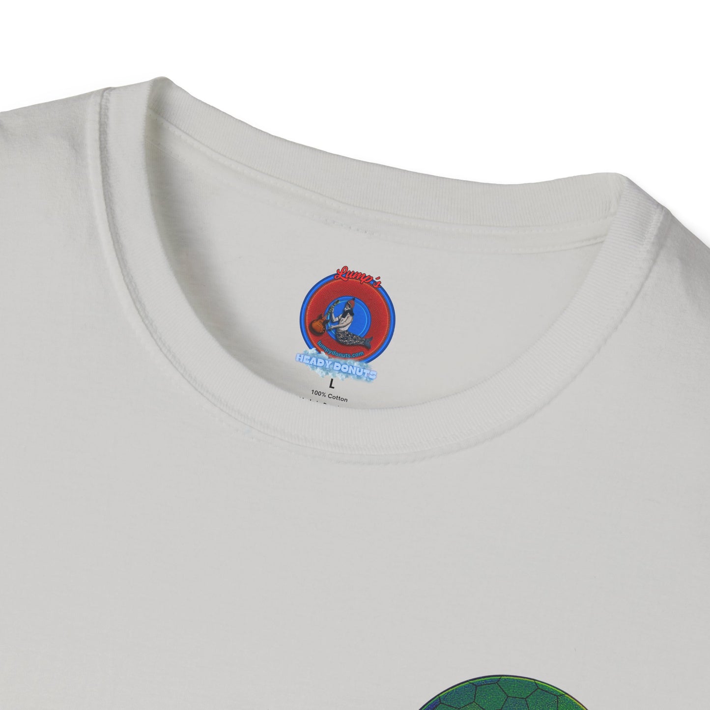 Classic Donut Tee - Unisex Soft-Style - "Save the Mondegreen City Hall Clock Tower" - hexadonut - series 1.0 -variant 1 - green donut