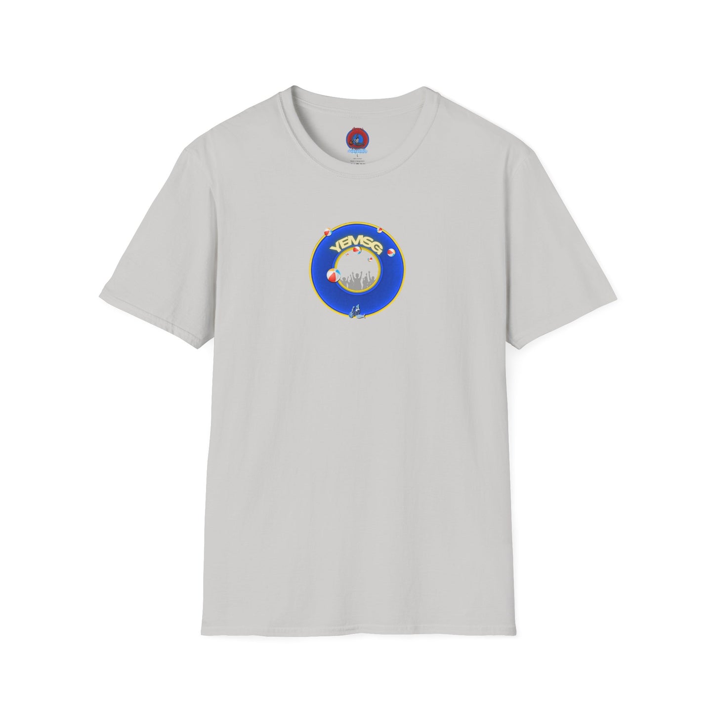 Donut Tee - Unisex Soft-Style - "The Donut's Secret Ingredient? MSG" - vivid blue/yellow donut - variant 2