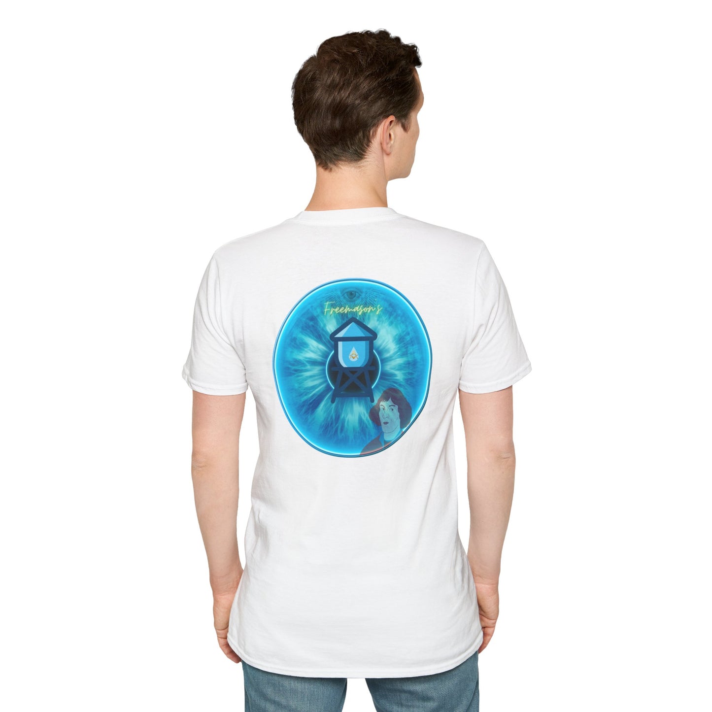 Classic Donut Tee - Unisex Soft-Style - "The Peering Donut of Opacity" - light blue idonut - variant 3