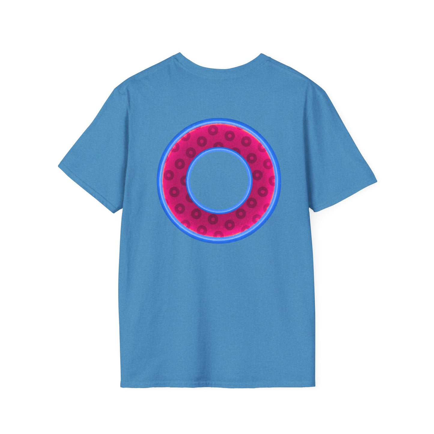 Plain Donuts/Unisex Soft-Style - "Plain Wide Mouthed Paradoxical Donuts" - bright magenta/light blue royal blue donuts