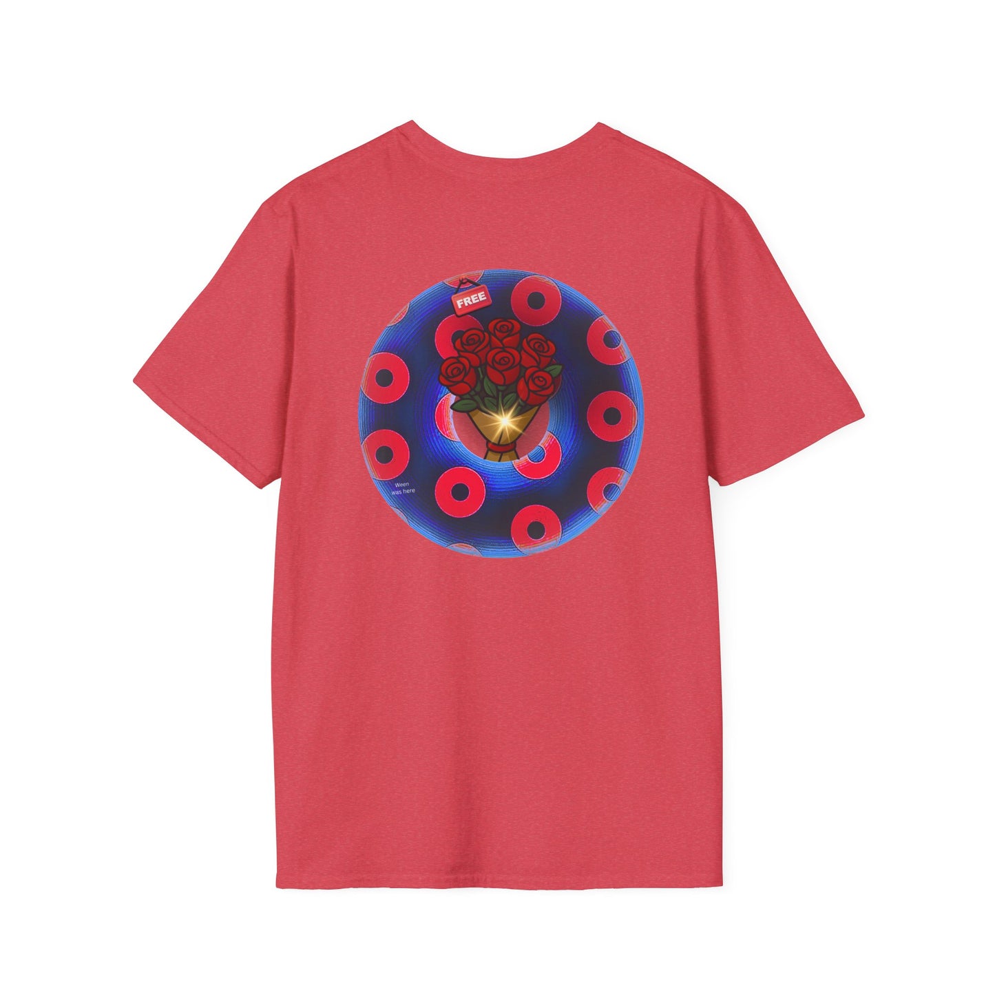 Classic Donut Tee - Unisex Soft-Style - "Donuts of Phreedom" - red/blue paradoxical blimpy donut
