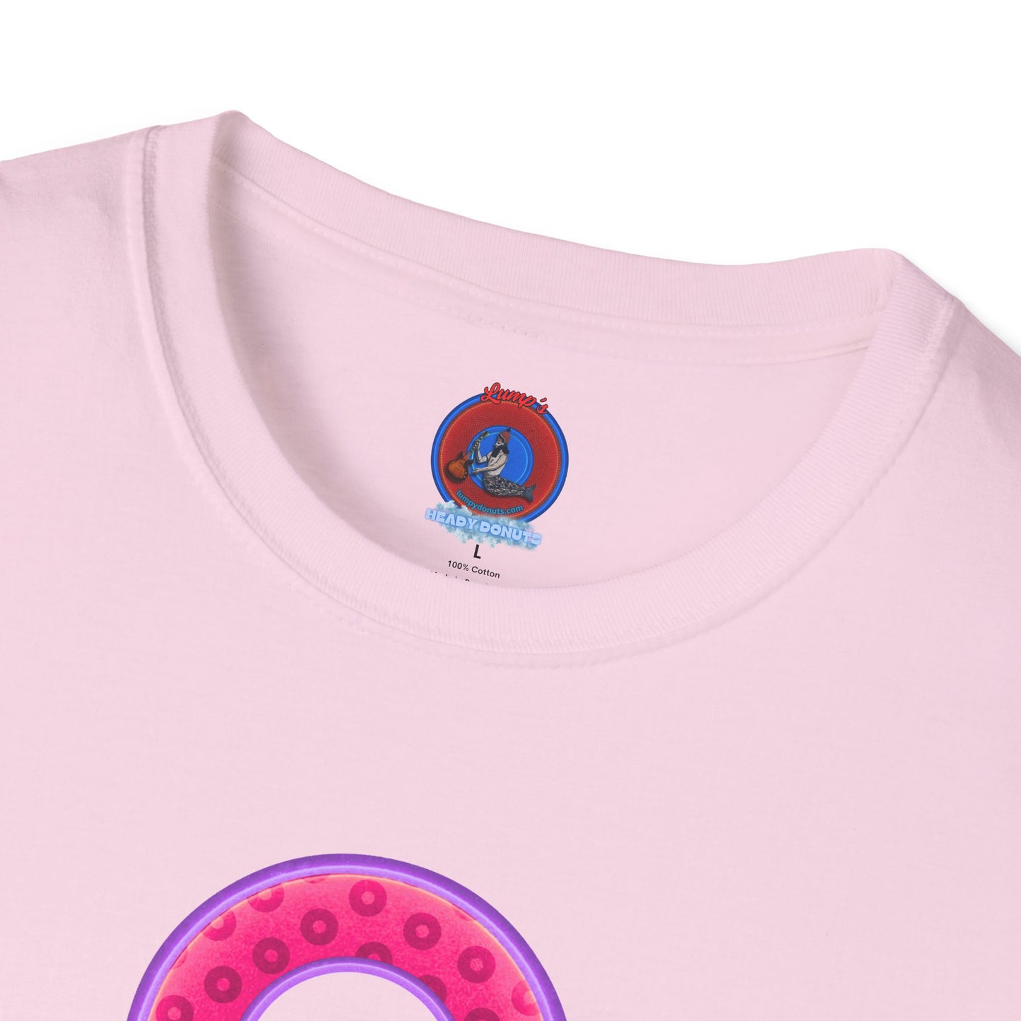 Plain Donuts/Unisex Soft-Style - "Plain Wide Mouthed Paradoxical Donuts" - magenta/light purple donuts