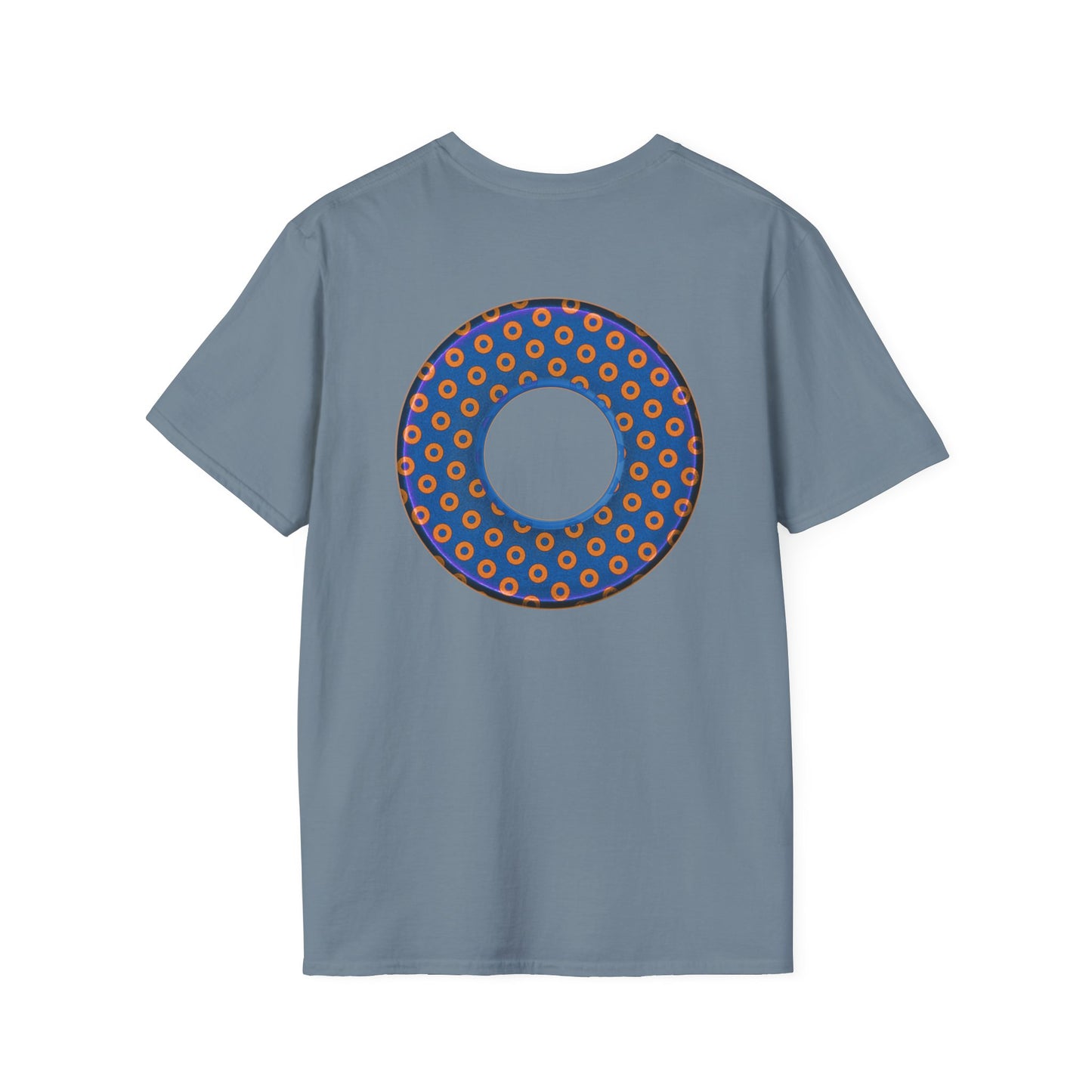 Plain Donuts/Unisex Soft-Style - "Plain Electric Paradoxical Donuts" - orange/blue donuts