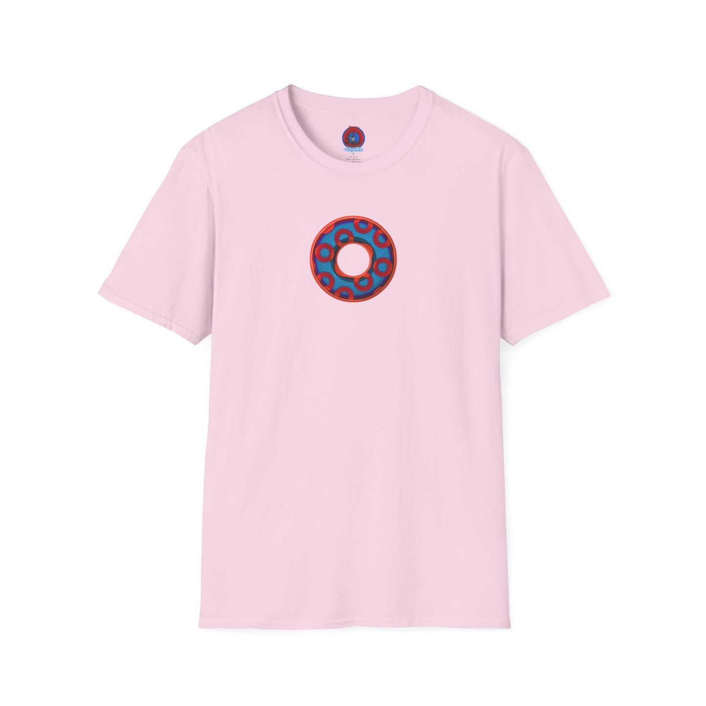 Plain Donuts/Unisex Soft-Style - "Plain Rustic Paradoxical Donuts" - red/light royal blue donuts