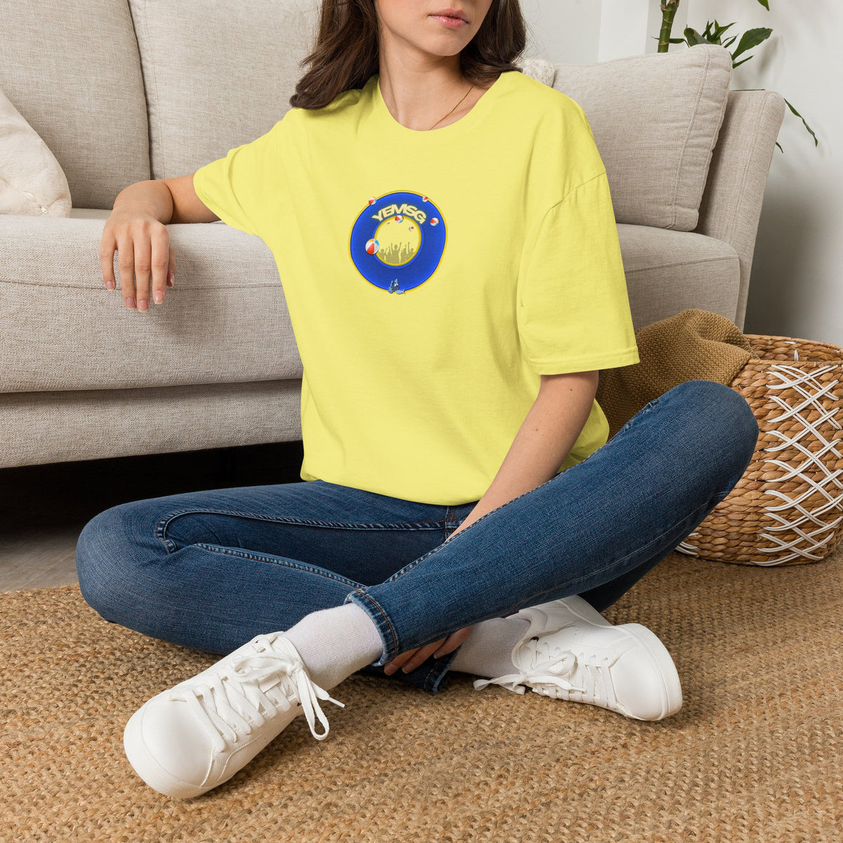 Donut Tee - Unisex Soft-Style - "The Donut's Secret Ingredient? MSG" - vivid blue/yellow donut - variant 2