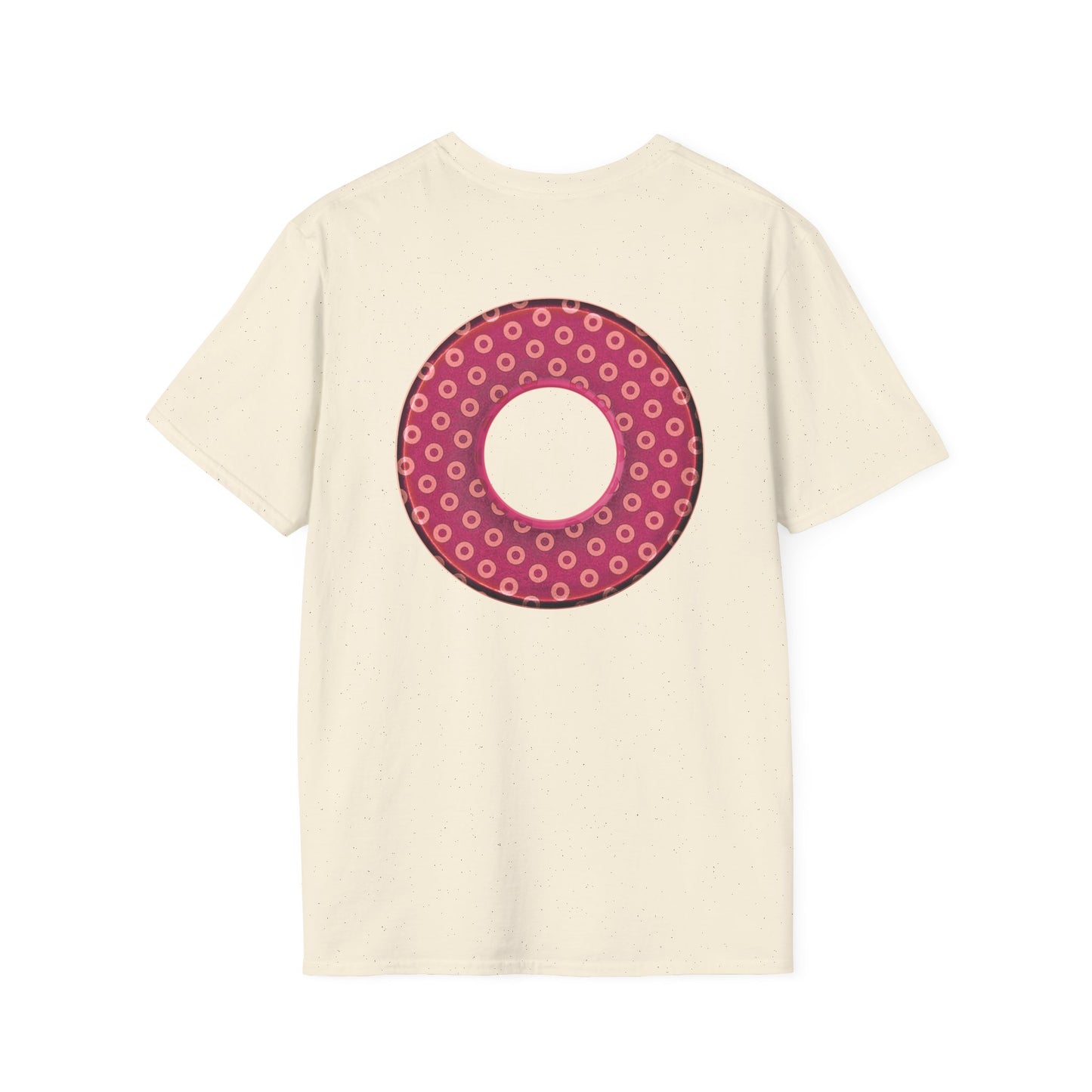 Plain Donuts/Unisex Soft-Style - "Plain Electric Paradoxical Donuts" - dark magenta/coral donuts