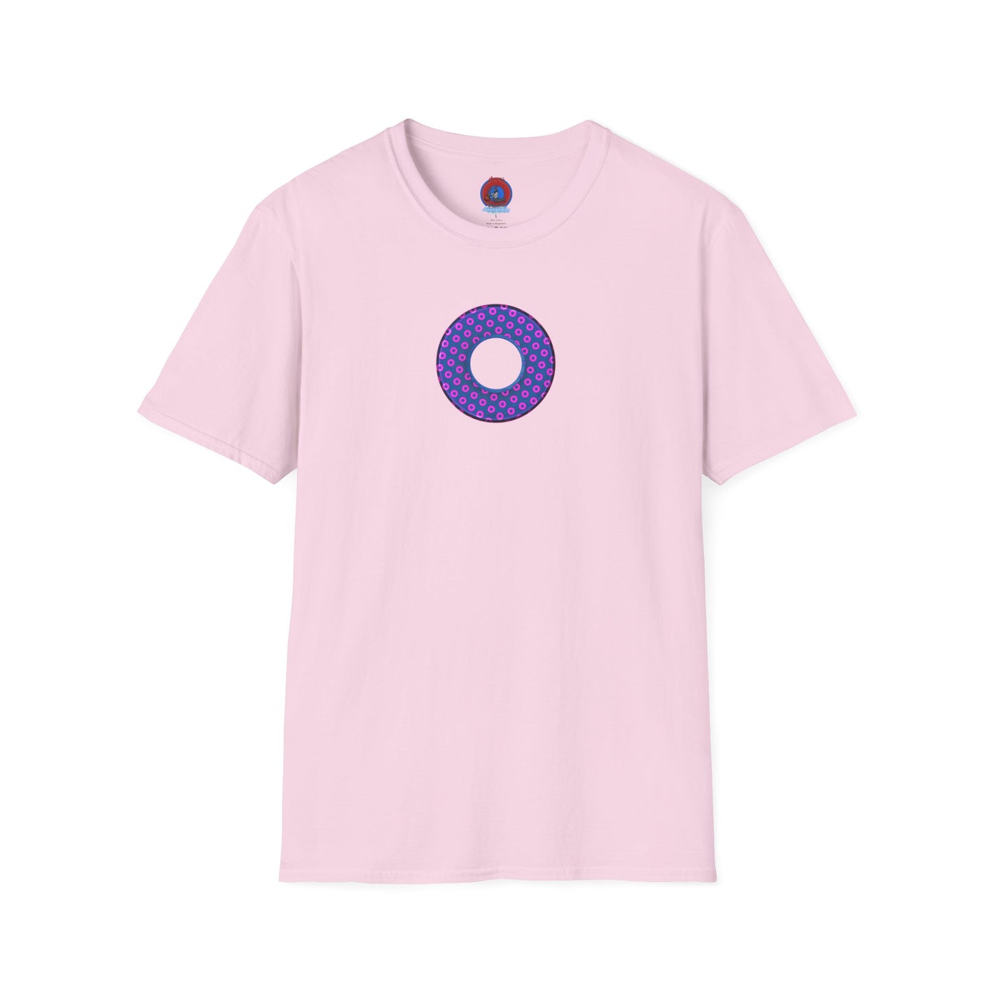 Plain Donuts/Unisex Soft-Style - "Plain Electric Paradoxical Donuts" - pink/dark blue donuts