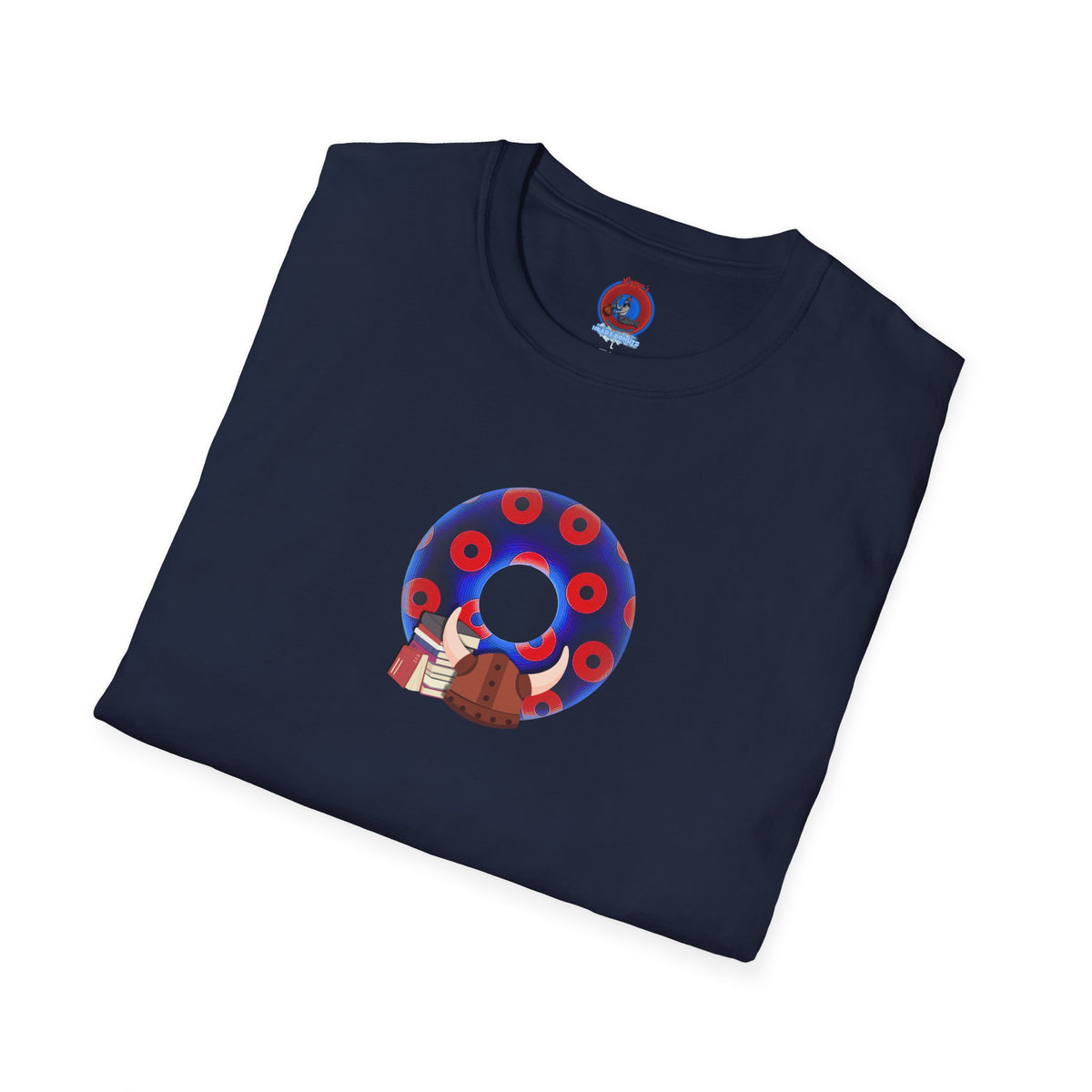 Classic Donut Tee - Unisex Soft-Style - "El Fuego Donut" - paradoxical blue/red donut