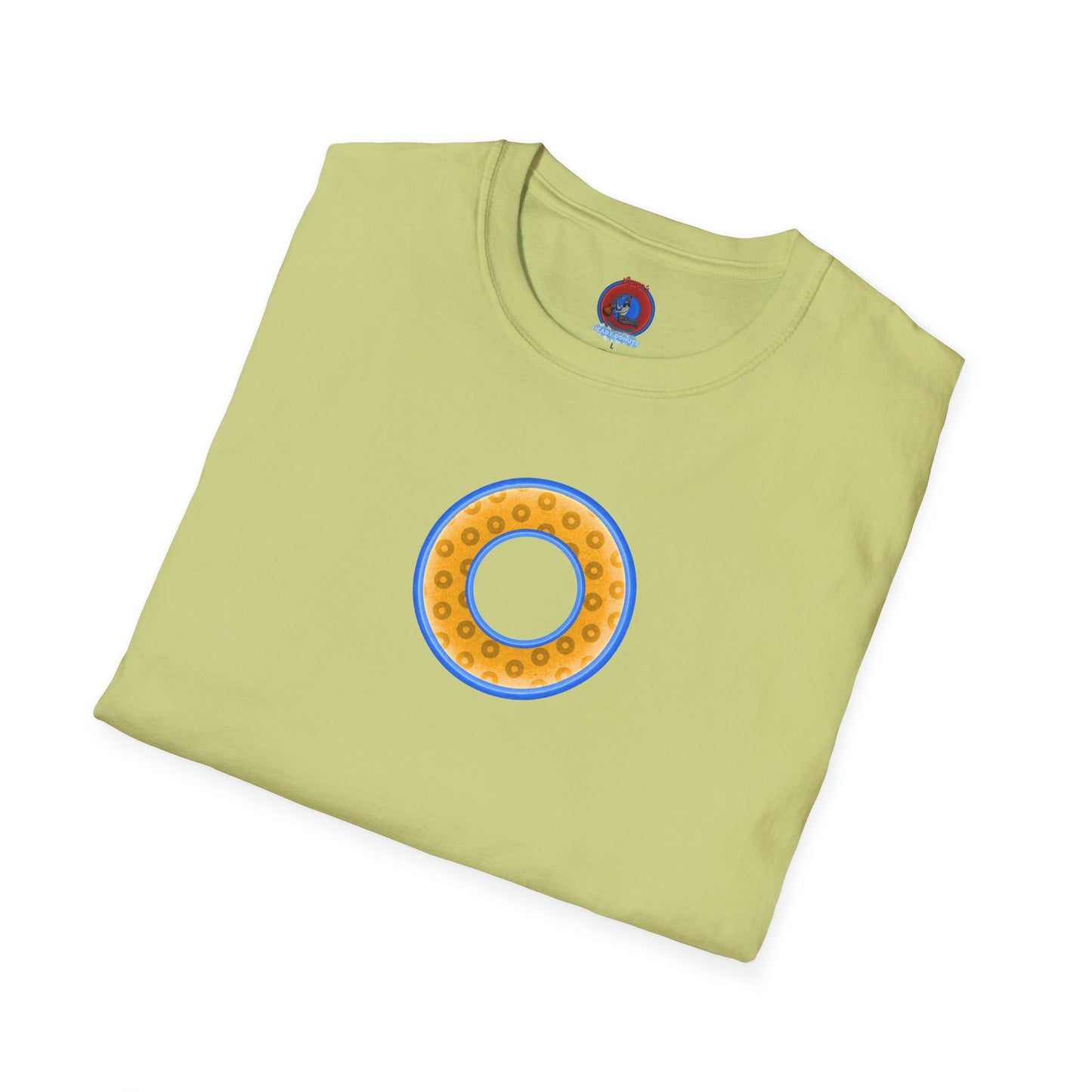 Plain Donuts/Unisex Soft-Style - "Plain Wide Mouthed Paradoxical Donuts" - yellow/light blue donuts