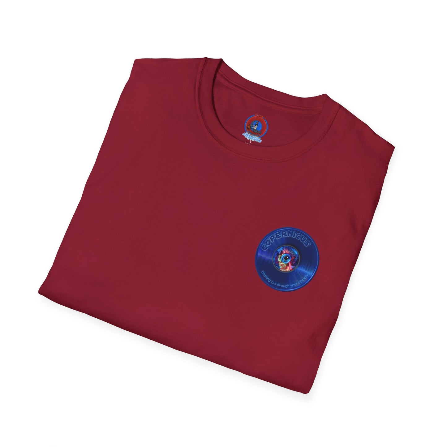 Classic Donut Tee - Unisex Soft-Style - "Drunken Copernicus" - series 1.0 - blue donut - variant 2