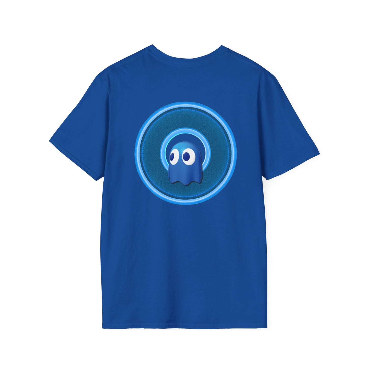 Classic Donut Tee - Unisex Soft-Style - "The Story of the Donut - a Ghostly Good Time" - variant 2 - blue/blue donut