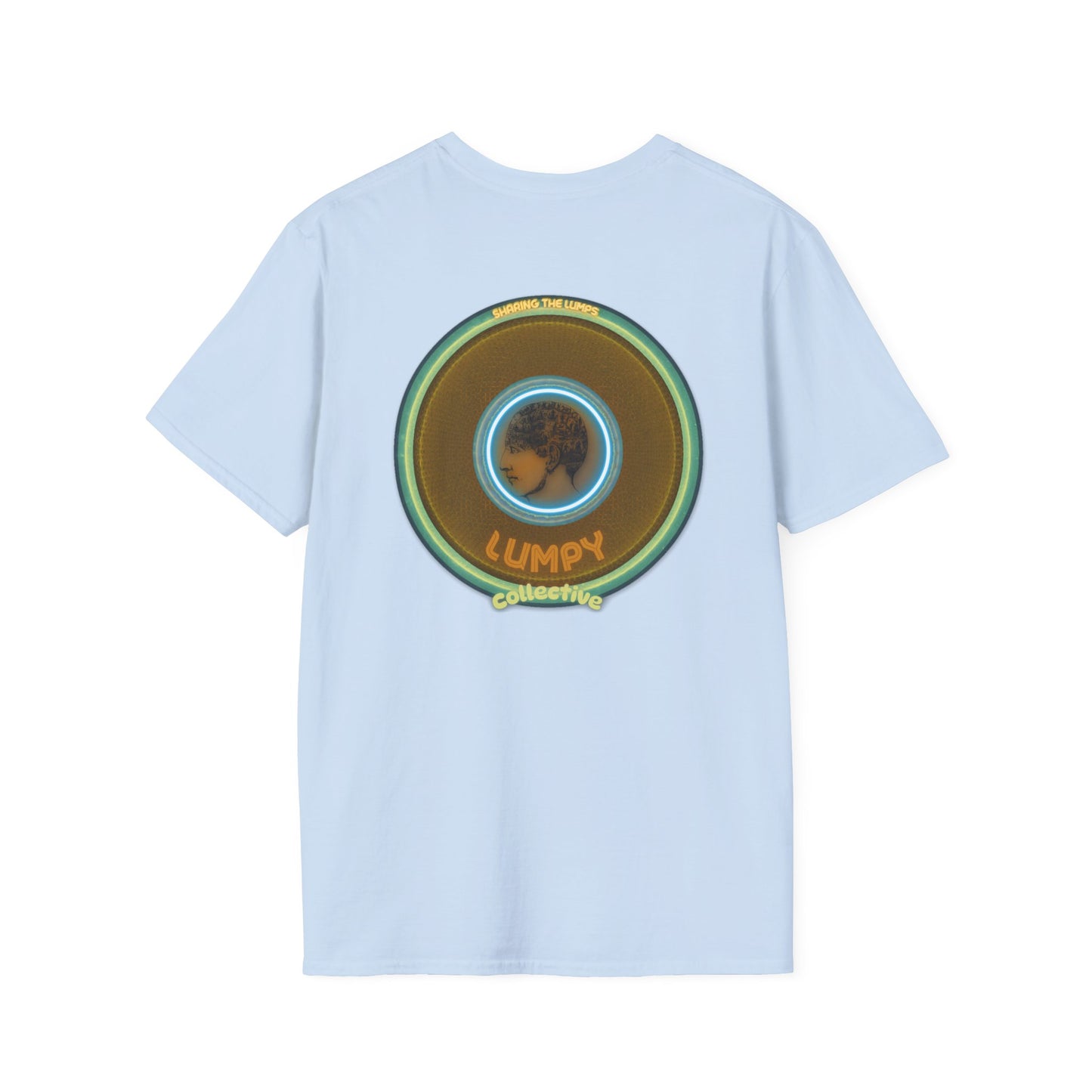 Classic Donut Tee - Unisex Soft-Style - "Lumpy Collective Donut" - bronze/green lumpy donut - variant 5