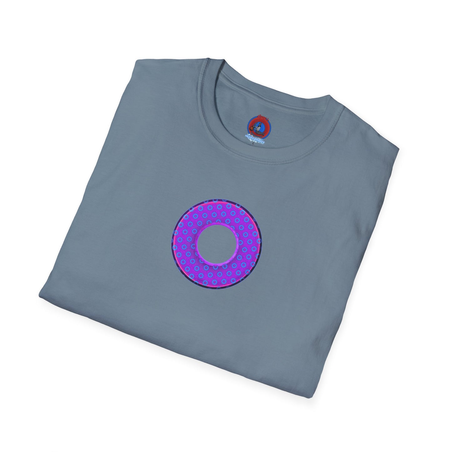 Plain Donuts/Unisex Soft-Style - "Plain Electric Paradoxical Donuts" - bright purple/blue donuts