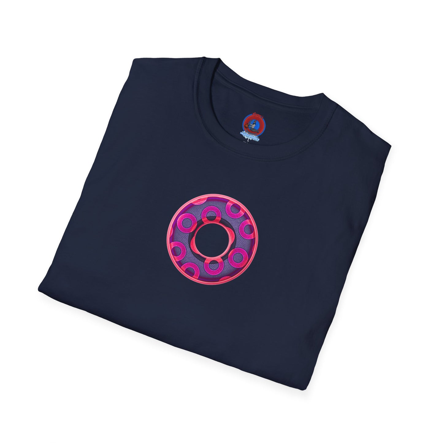 Plain Donuts/Unisex Soft-Style - "Plain Rustic Paradoxical Donuts" - magenta/dark purple donuts
