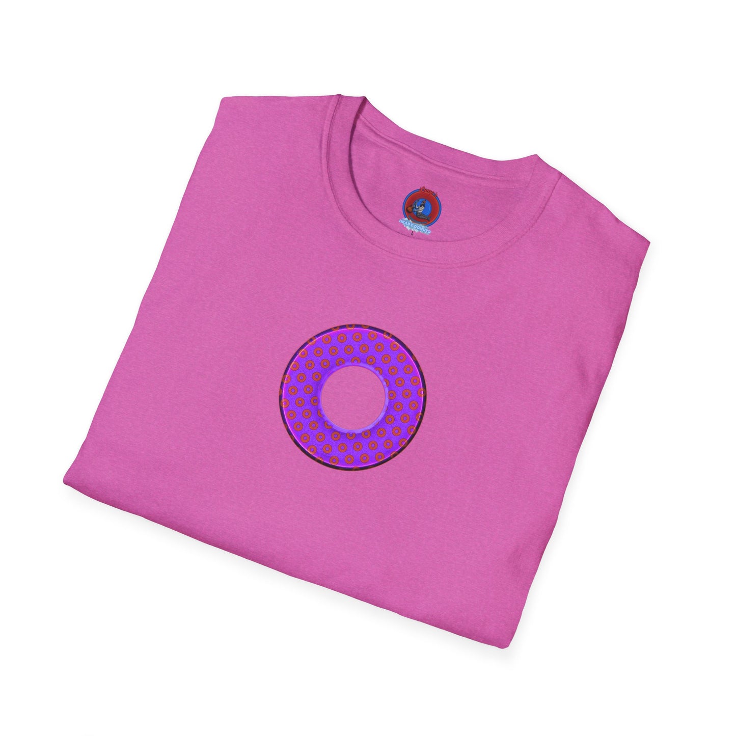 Plain Donuts/Unisex Soft-Style - "Plain Electric Paradoxical Donuts" - bright purple/red donuts