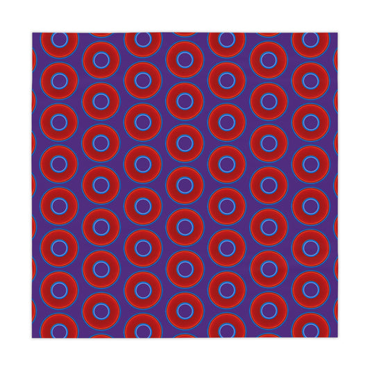 Lumpy Tablecloth - 55.1" x 55.1" - vivid red donuts w/purple background