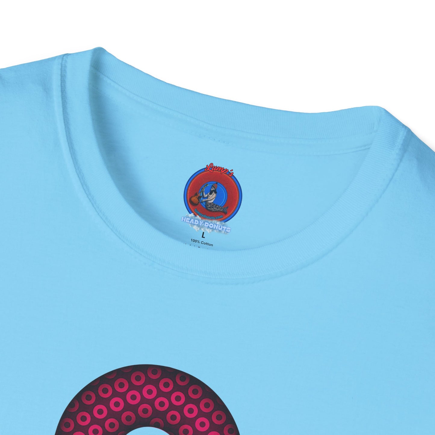 Plain Donuts/Unisex Soft-Style - "Plain Paradoxical Grided Donuts" - pink/burgundy donuts