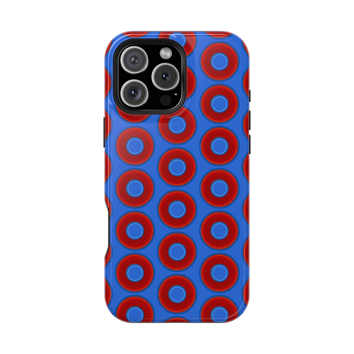 Magnetic Tough Donut Case - red vivid donut print w/medium royal blue background