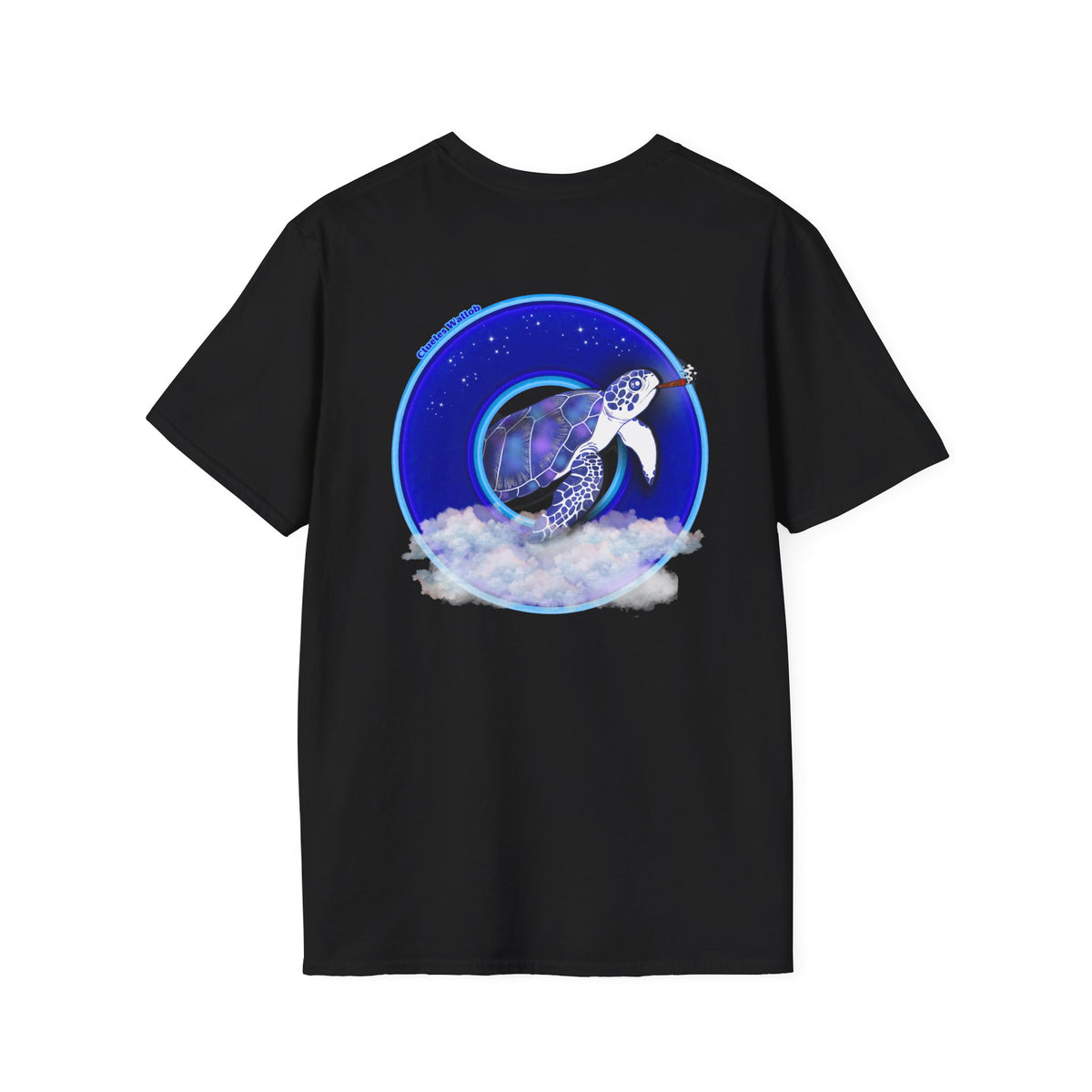 Classic Donut Tee - Unisex Soft-Style - "Clueless Wallob's Donuts" - vivid blue sky donut