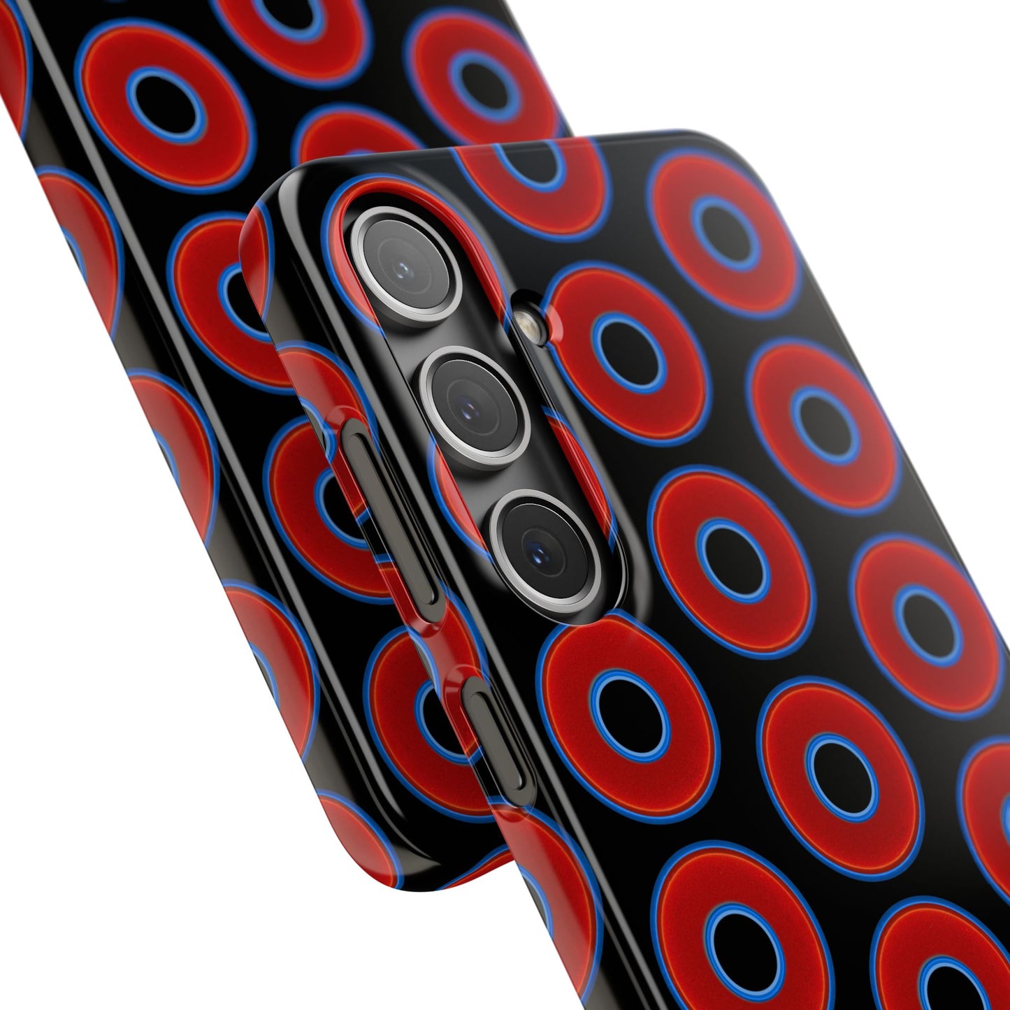 Lumpy Donut Snap Case - red vivid donut print w/black background
