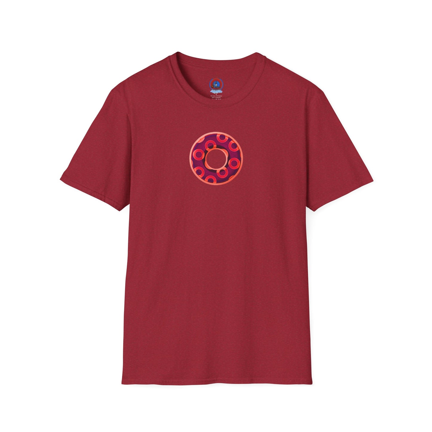 Plain Donuts/Unisex Soft-Style - "Plain Rustic Paradoxical Donuts" - bright red/burgundy donuts