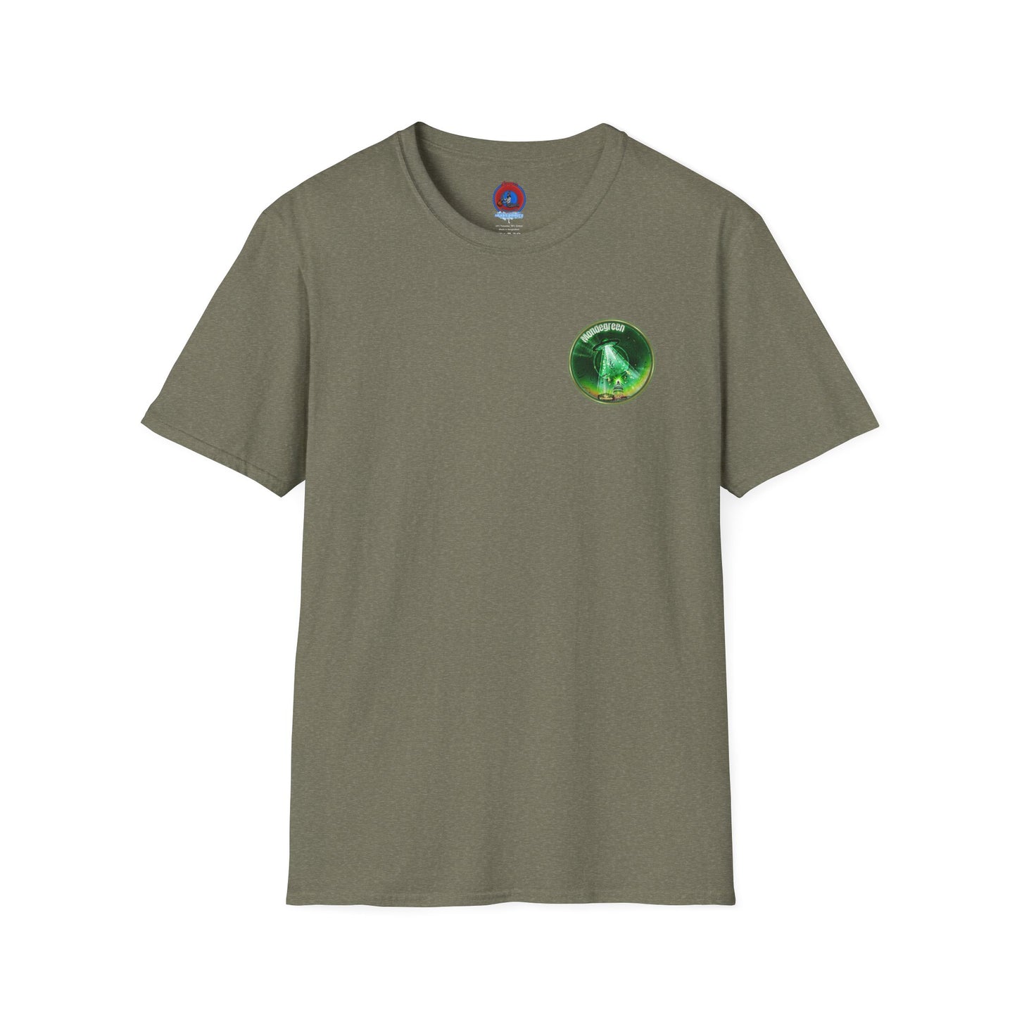 Classic Donut Tee - Unisex Soft-Style - "Close Encounters of the Delaware kind - Mondegreen Donut"  " variant 2 - green donut