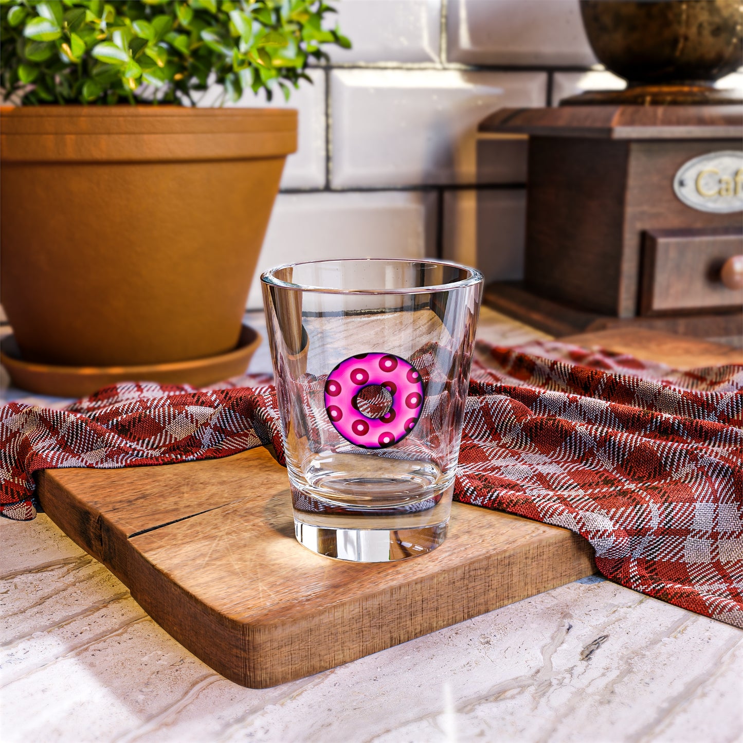Bad Fishy Too - Blimpy Paradox Donut - hot magenta/red - Shot Glass, 1.5oz