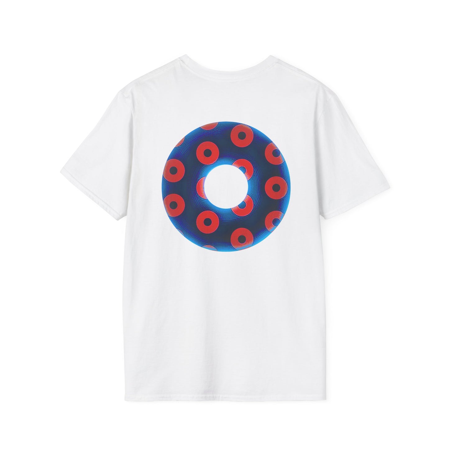 Plain Donuts/Unisex Soft-Style - "Plain Blimpy Paradoxical Donuts" - royal blue/bright red donuts