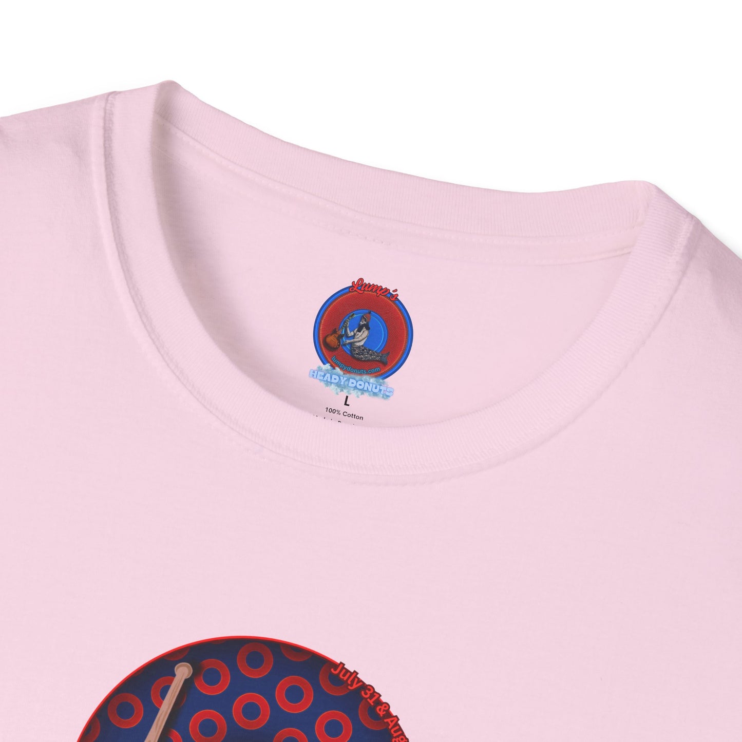 Classic Donut Tee - Unisex Soft-Style - "Phenway Ballpark Donuts" - vivid paradox donut - variant 1