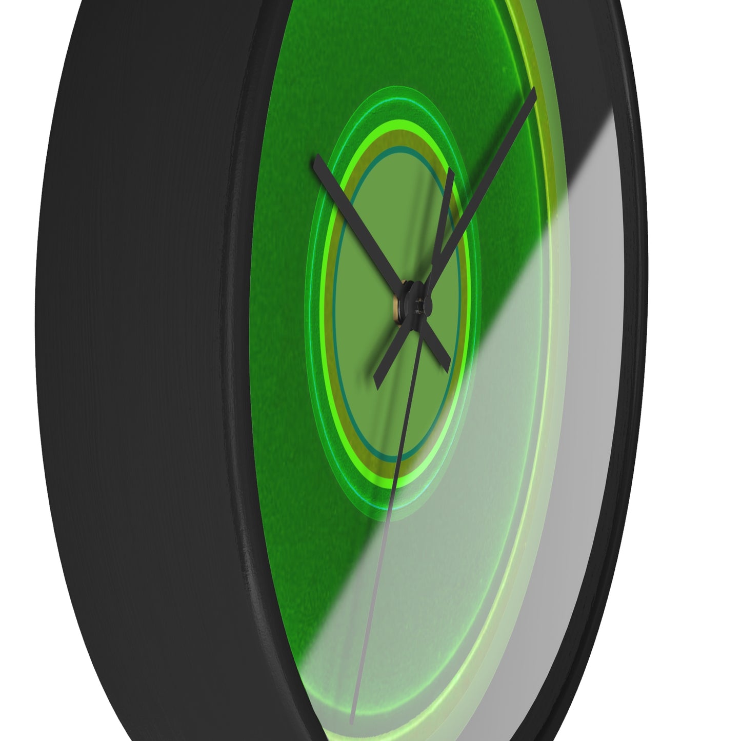 Lumpy Wall Clock - green vivid donut - variant 2 - w/light green background