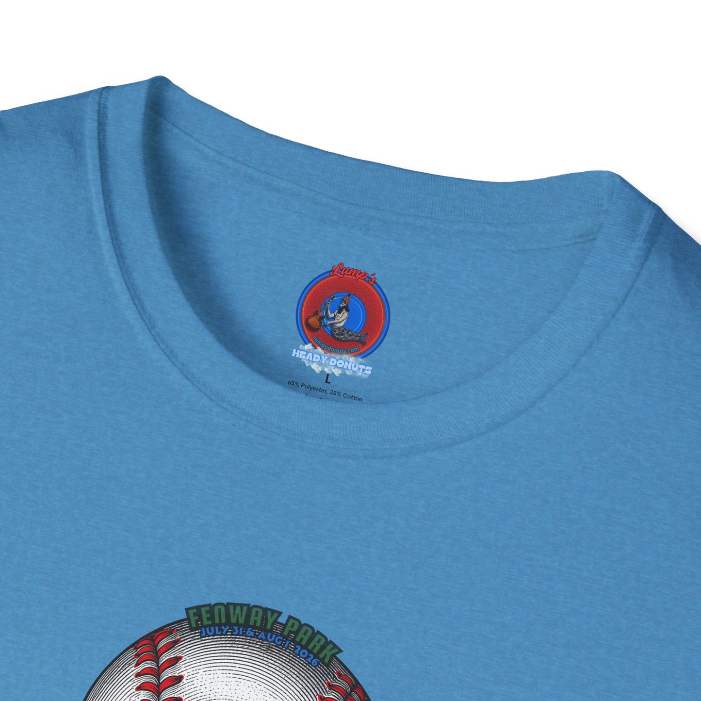 Classic Donut Tee - Unisex Soft-Style - "Phenway Ballpark Donuts" - white/red major league donut - variant 6