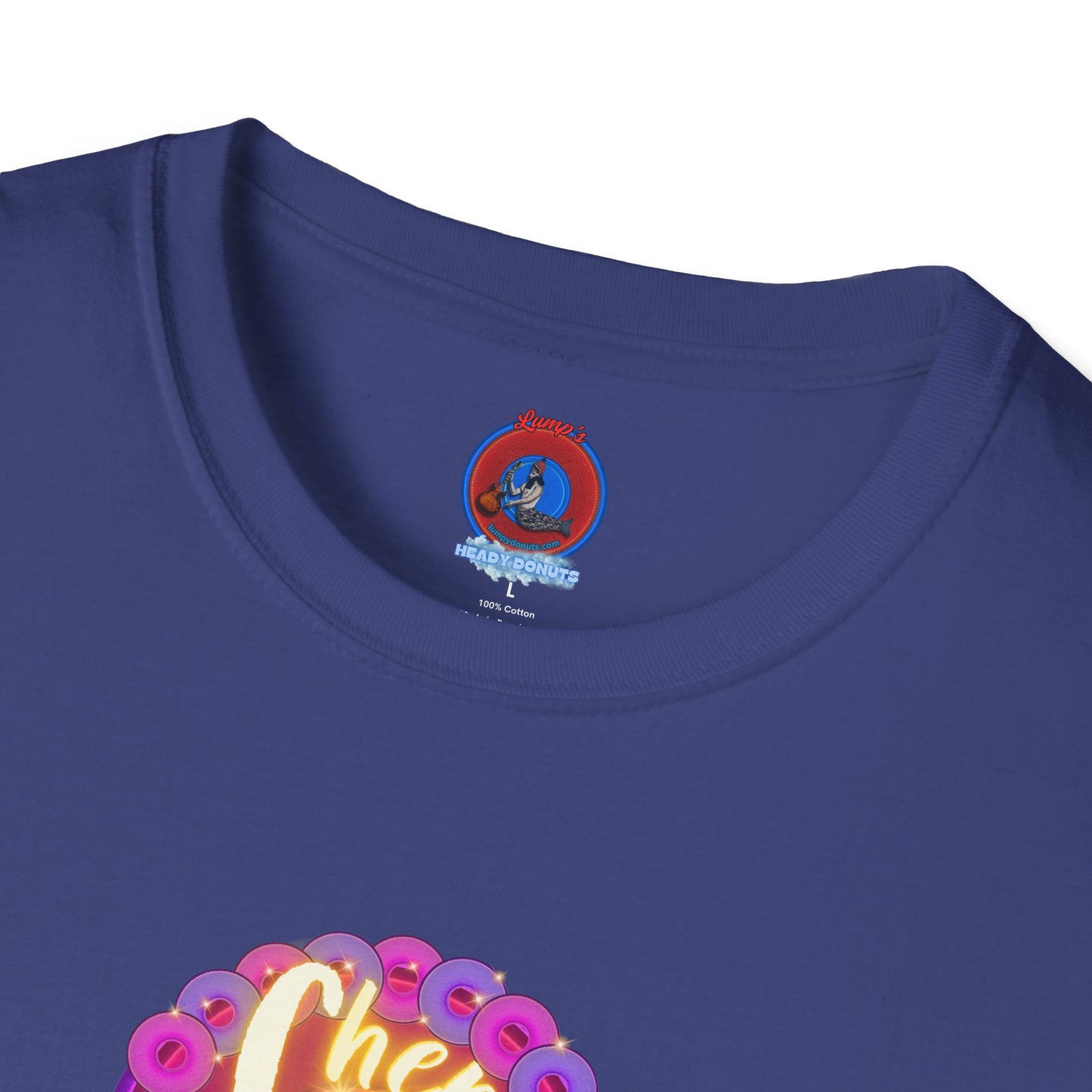 Classic Donut Tee - Unisex Soft-Style - "Chering is Caring Donut' - vivid magenta/purple donut