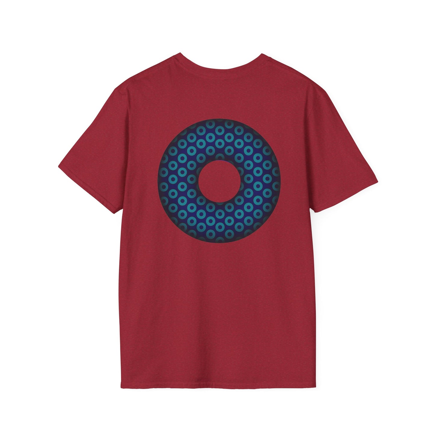 Plain Donuts/Unisex Soft-Style - "Plain Paradoxical Grided Donuts" - teal/dark blue donuts