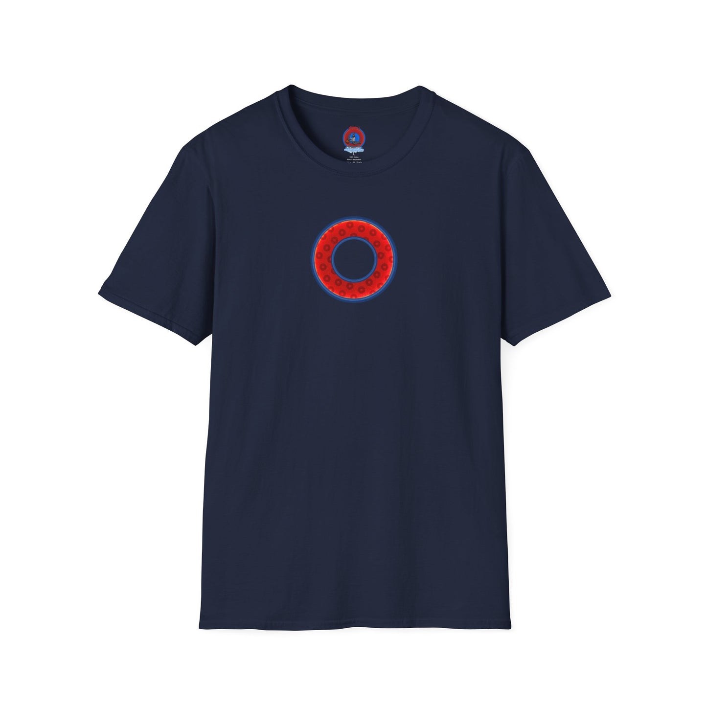 Plain Donuts/Unisex Soft-Style - "Plain Wide Mouthed Paradoxical Donuts" - red/dark blue donuts