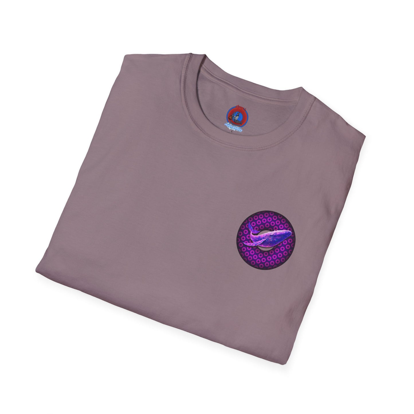 Classic Donut Tee - Unisex Soft-Style - "A Purple Humpback Whale of a Good Time" - variant 1 - purple paradoxical donut