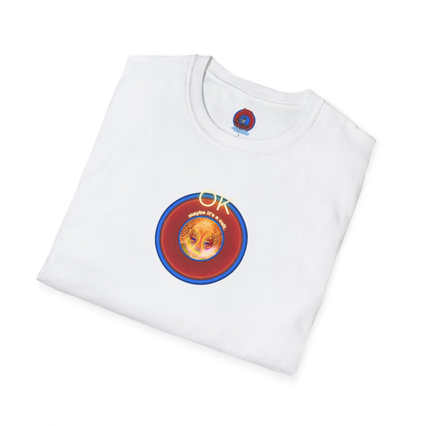 Classic Donut Tee - Unisex Soft-Style - "Donuts: Conjurers of Awesome" - series 1.0  - variant 3 - w/"okay" - red donut