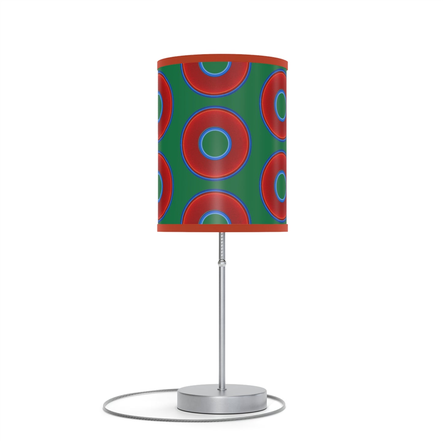 Lumpy Accent Lamps - red vivid donuts w/green background