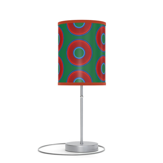 Lumpy Accent Lamps - red vivid donuts w/green background