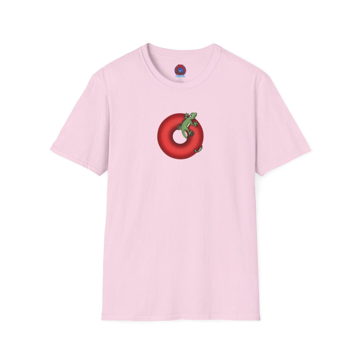 Classic Donut Tee - Unisex Soft-Style - "Practically Extinct Tee Shirt" - plump vivid red donut - variant 1