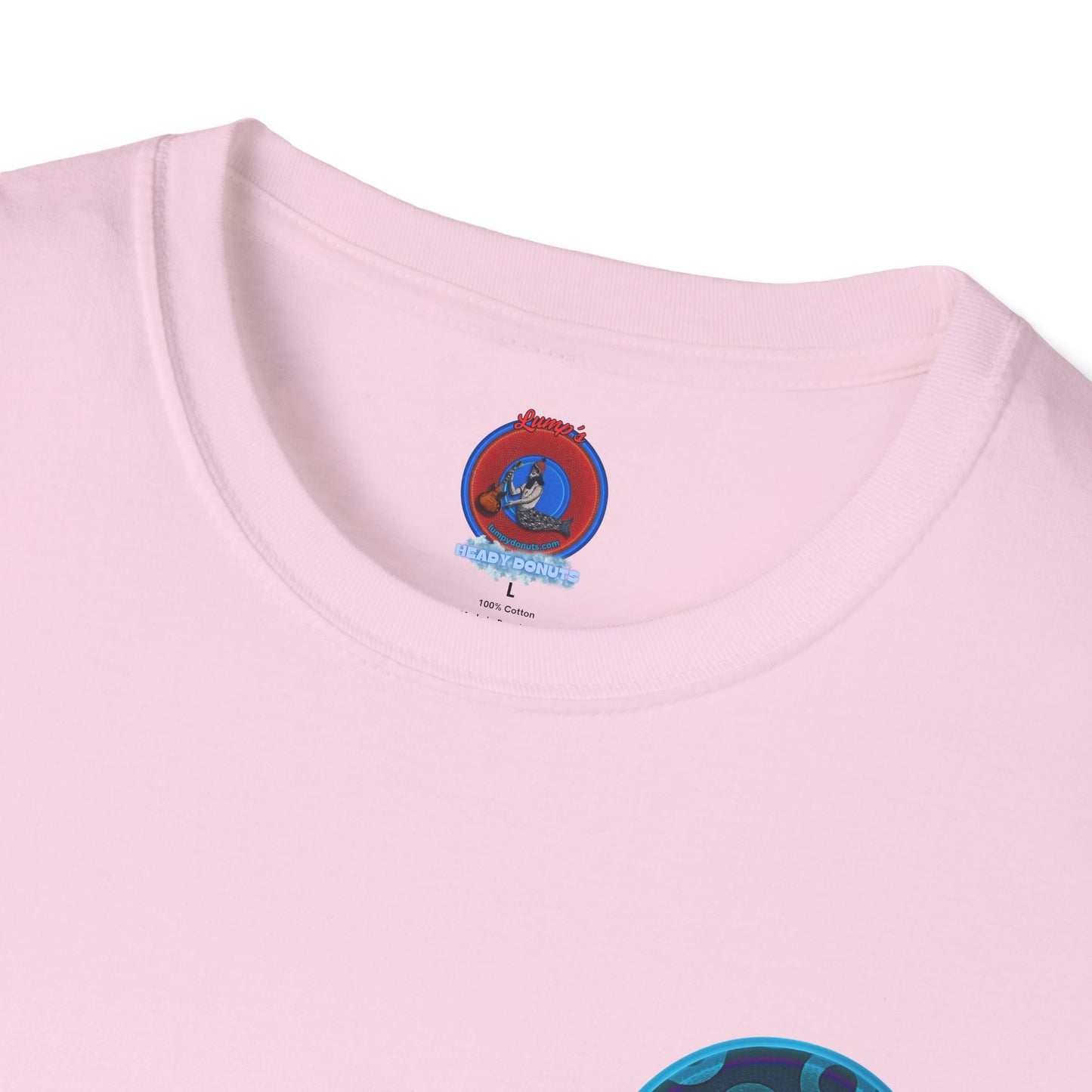 Classic Donut Tee - Unisex Soft-Style - "Wooked Cream - YEMSG Donut " - blue/teal rustic paradox donut - variant 7
