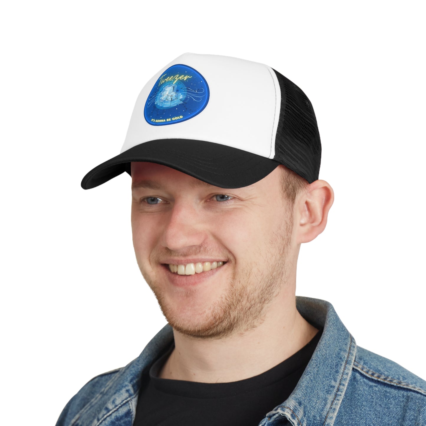 Lumpy Trucker Hat - "The Donut Reprised" - blue donut