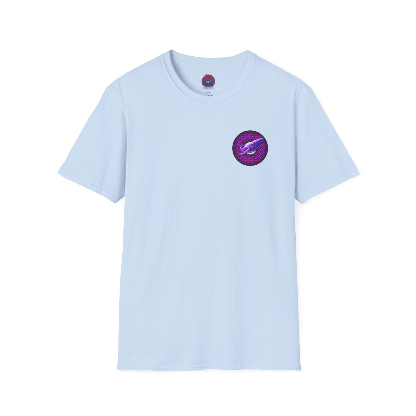 Classic Donut Tee - Unisex Soft-Style - "A Purple Humpback Whale of a Good Time" - variant 1 - purple paradoxical donut